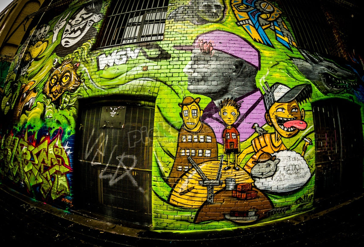 Hosier Lane Green Graffiti
