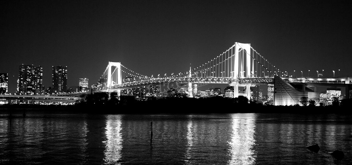 Rainbow bridge at night