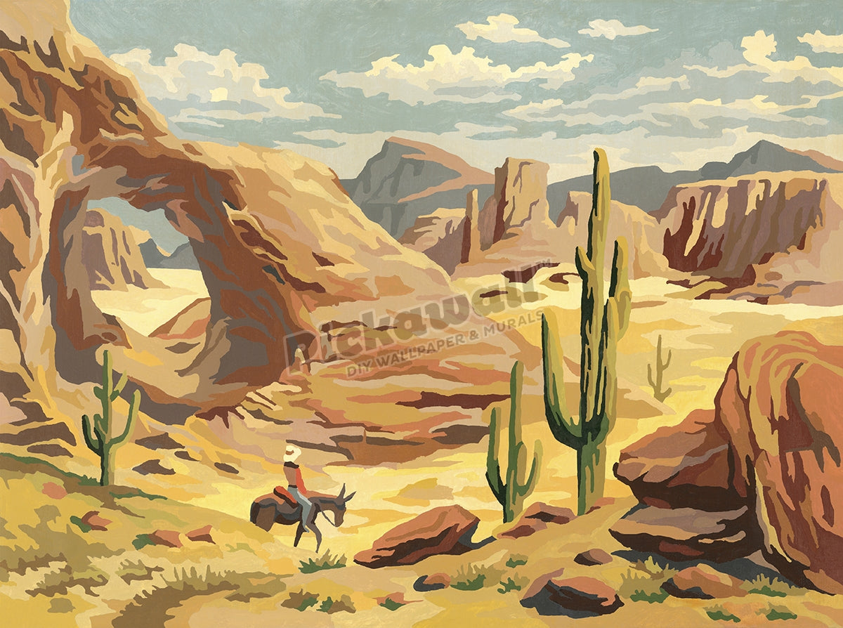 Desert Landscape With Cowboy