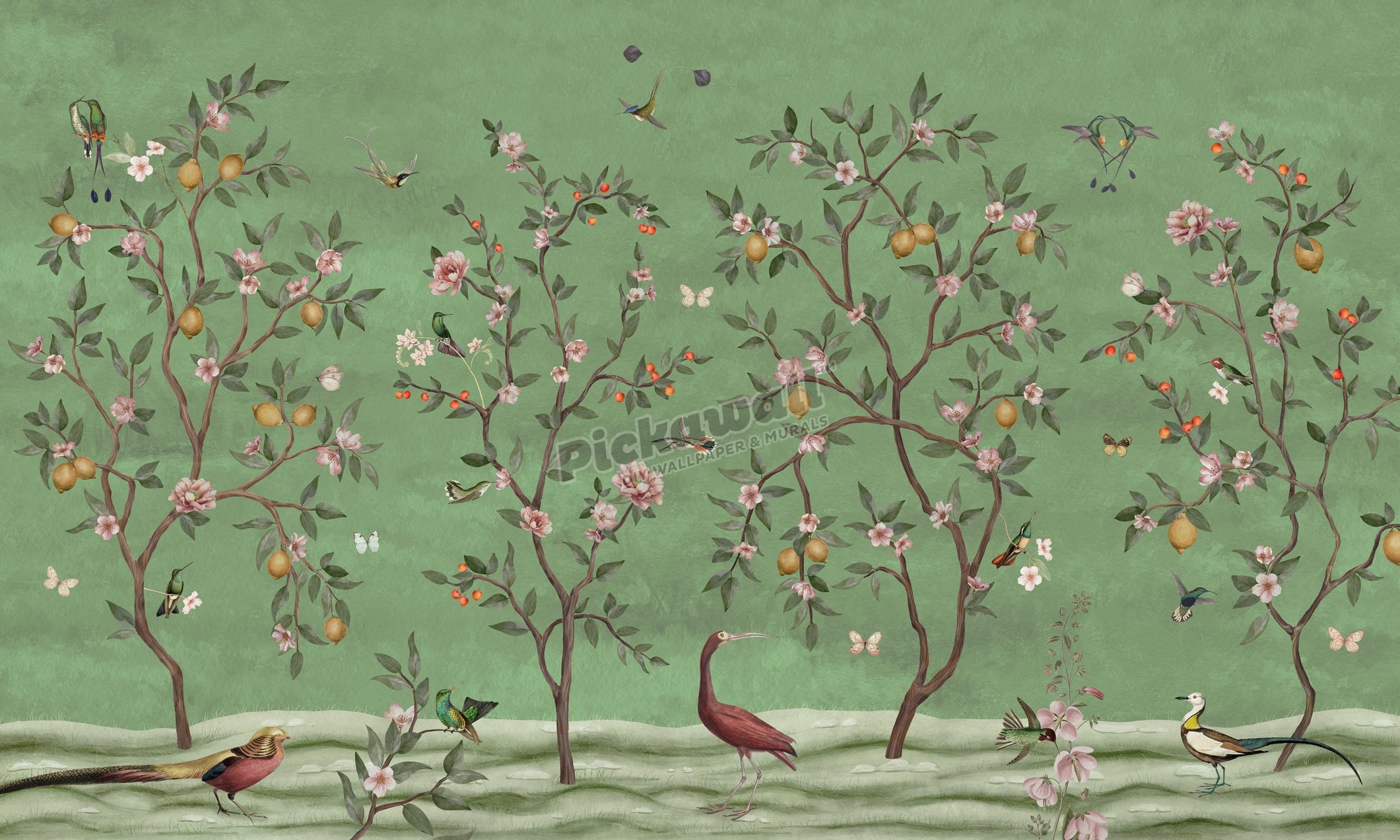 Lemon Tree Chinoiserie - Green by Sir Edward