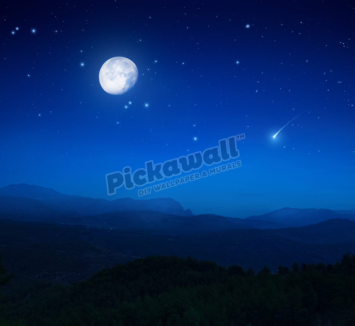 Rising moon over mountains
