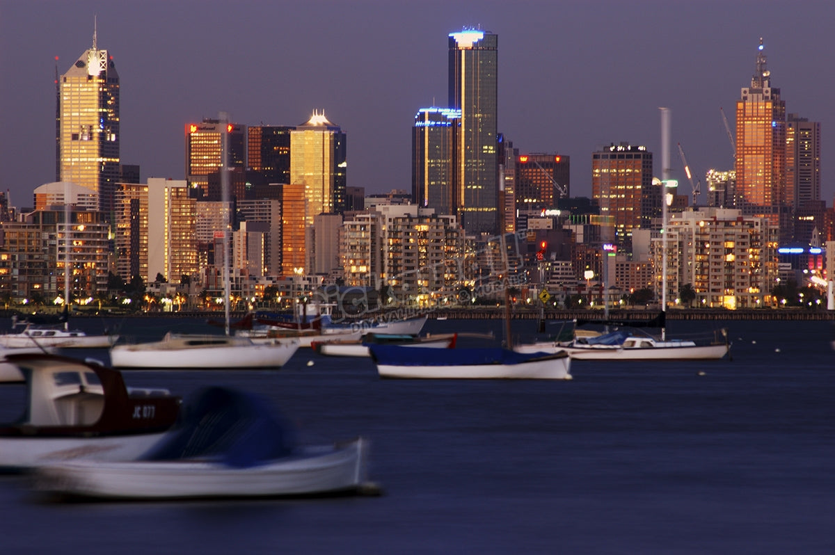City skyline from Williamstown, Melbourne, Australia