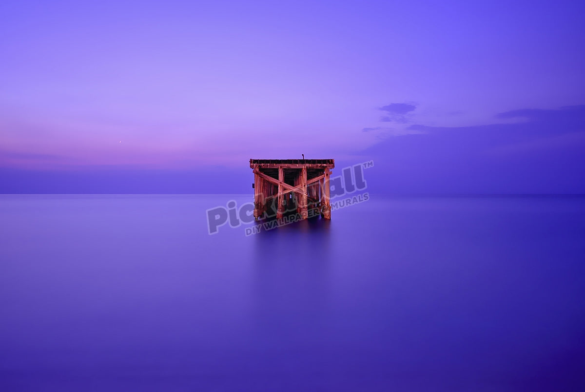 Abandoned pier in Atlantic Ocean