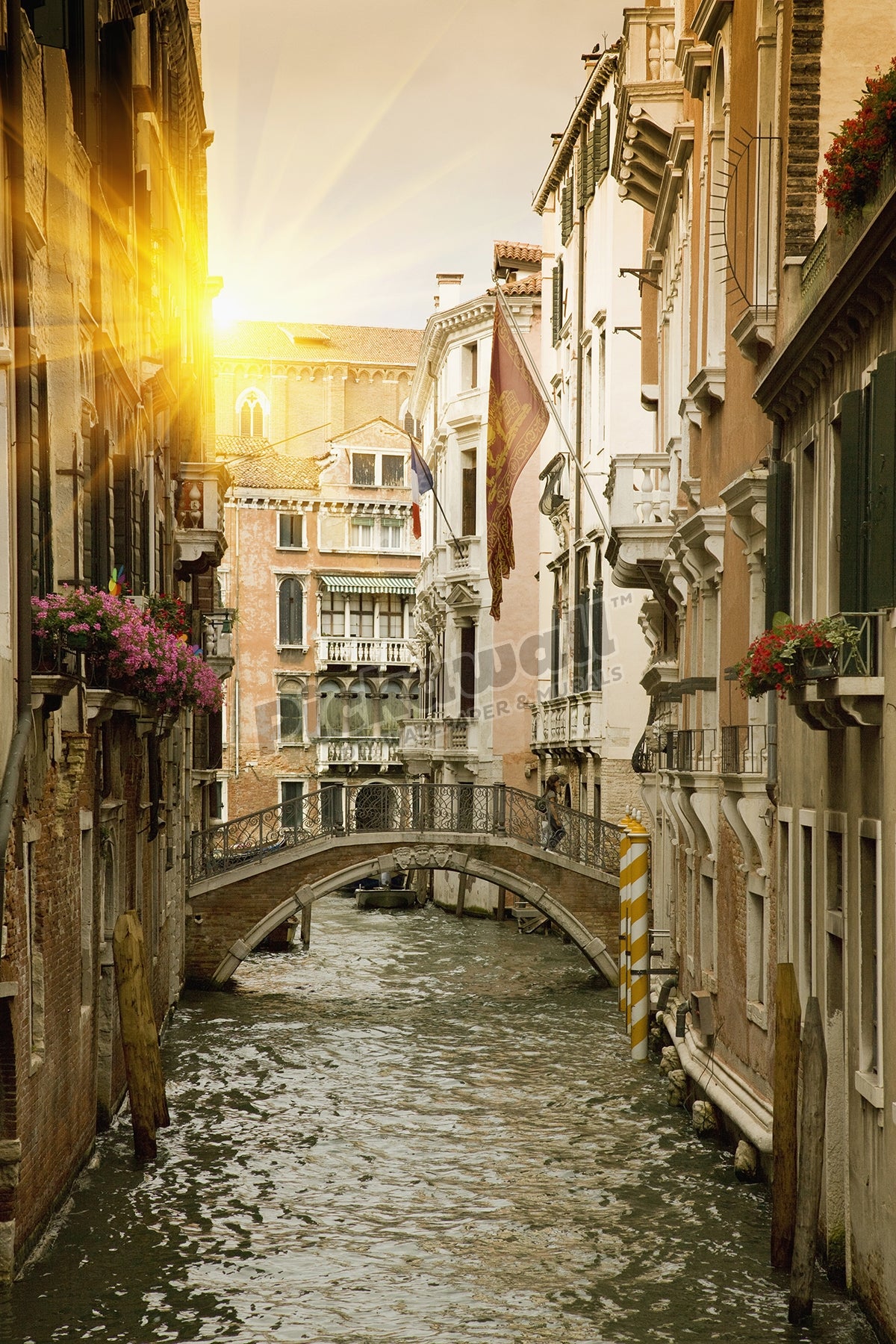 Buildings and Bridge on Urban Canal