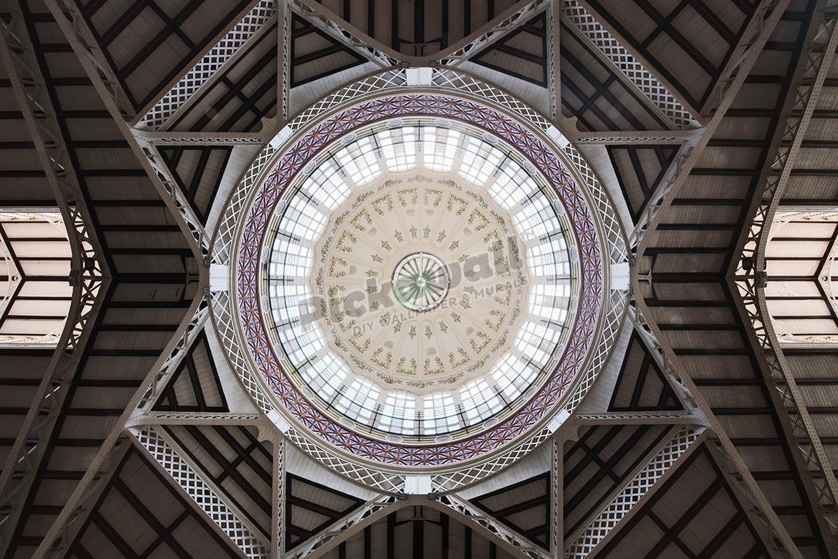 Dome inside a market, Valencia, Spain