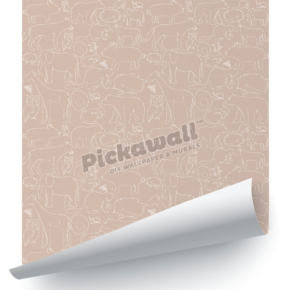 Animals Pattern - By Liberty Interiors - Beige image