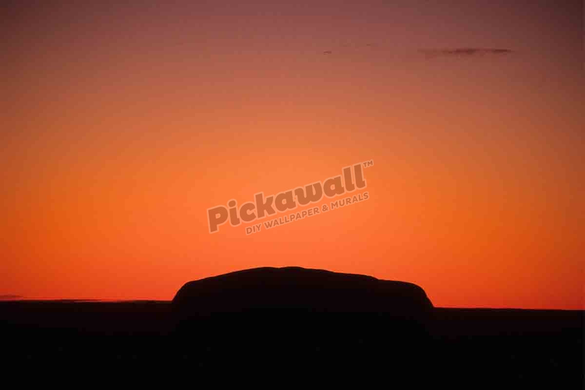 Uluru, Ayers Rock, Silhouette at Sunrise