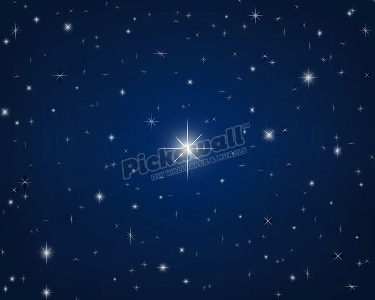 Star-filled midnight blue sky.