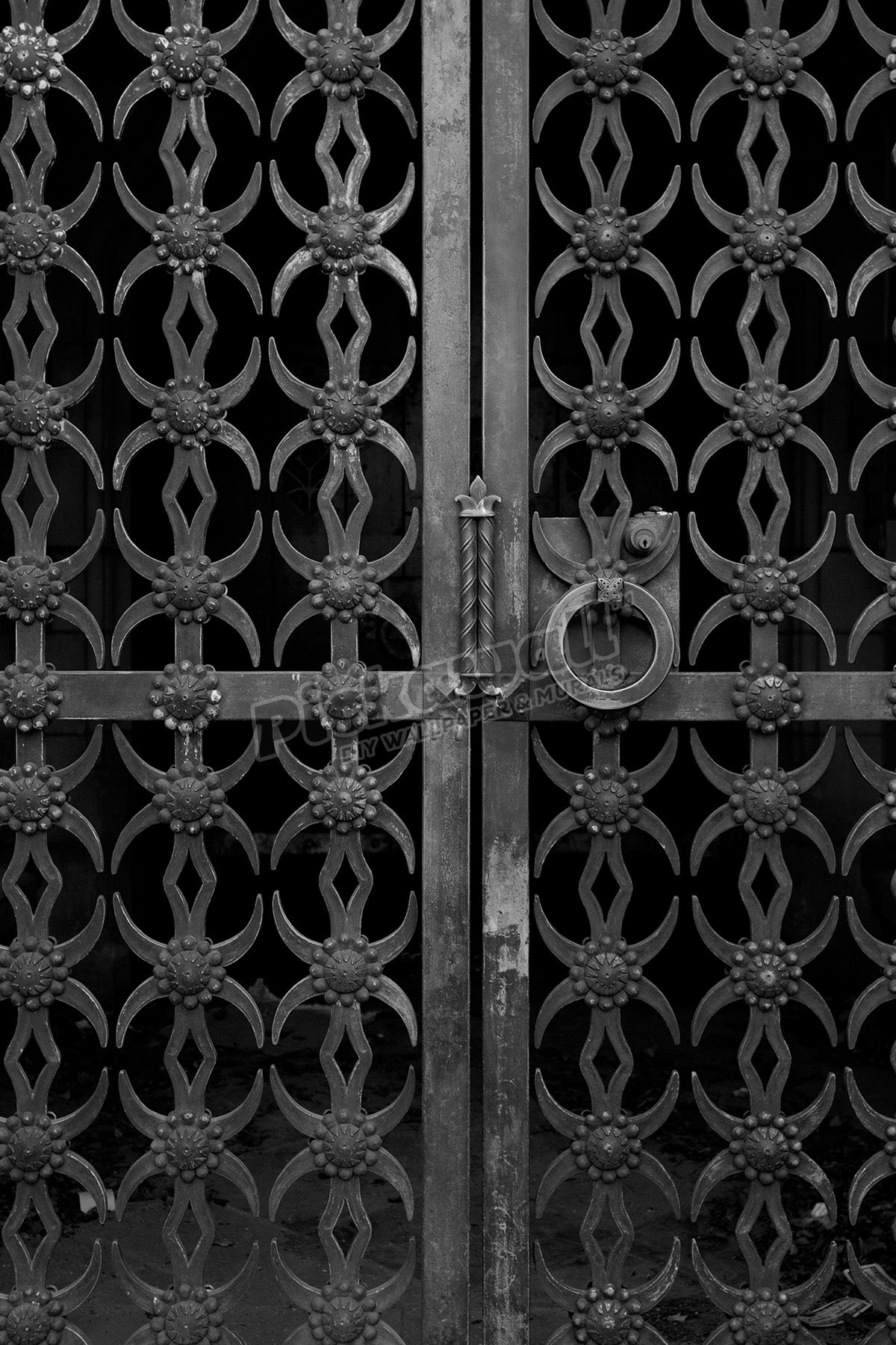 Metal doors locked and secured