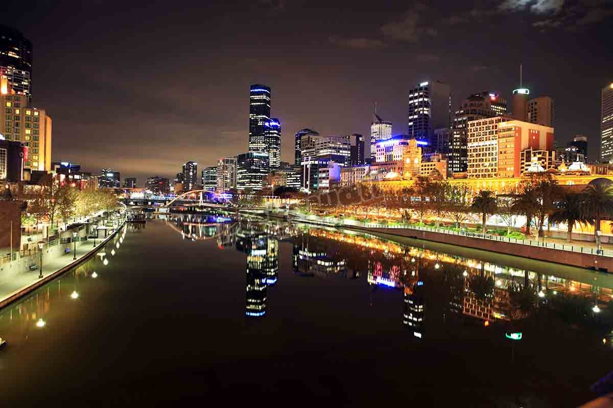 The Melbourne Skyline at night