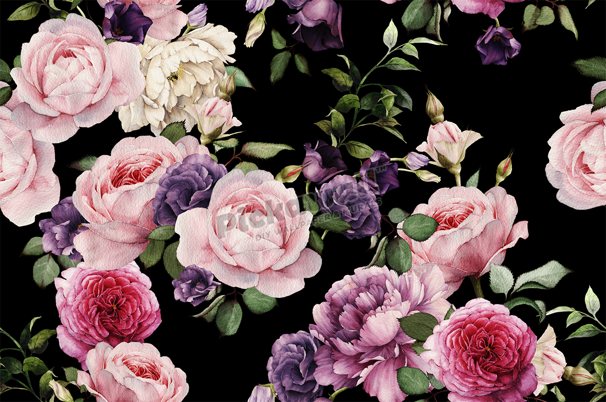 Botanical Pink Purple Floral Pattern