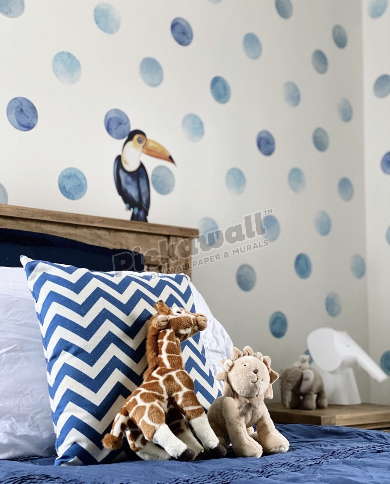 Blue Watercolour Dots Decal Set