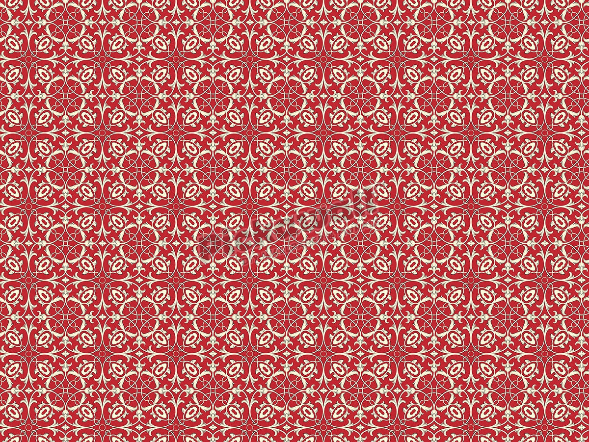 Red and cream detail damask