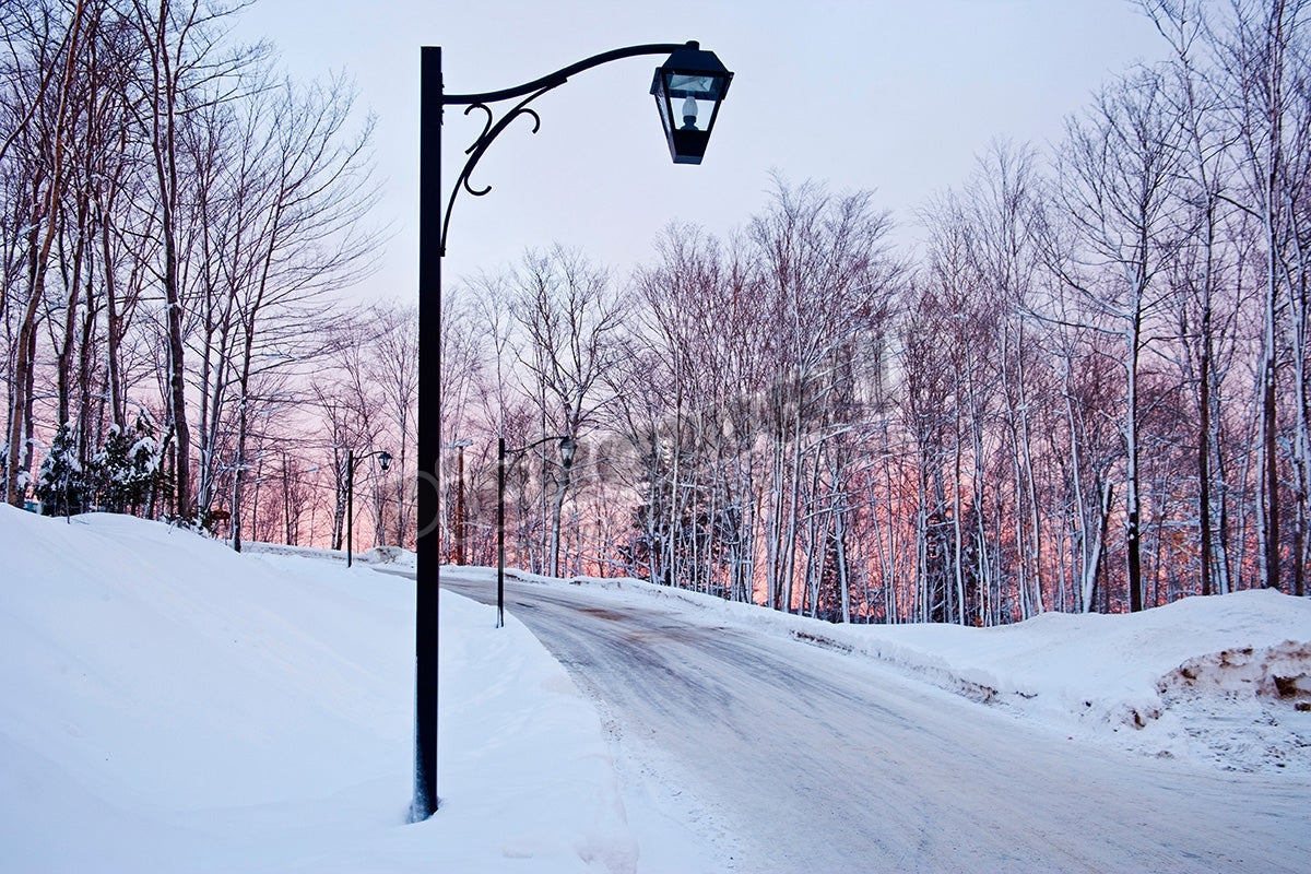 Street view in winter, Quebec, Canada'