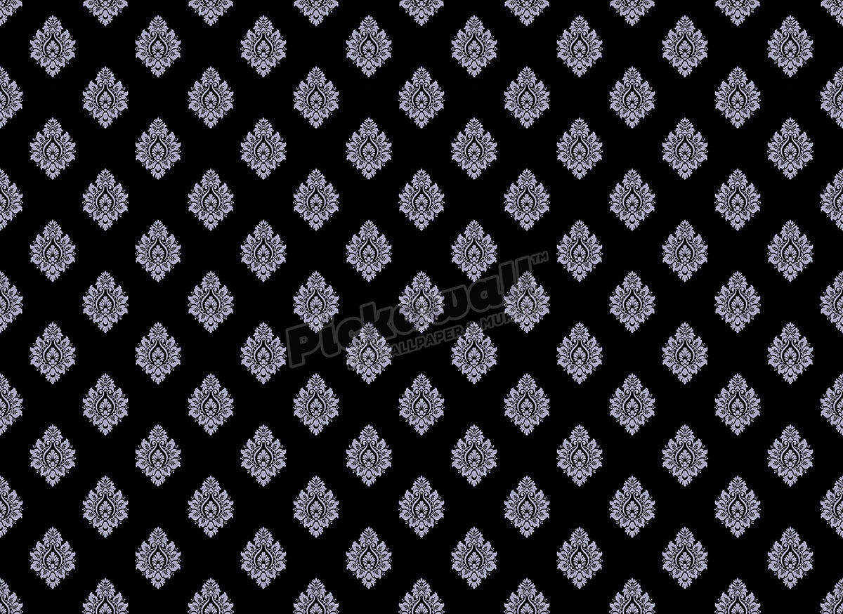 Black and purple damask fleur