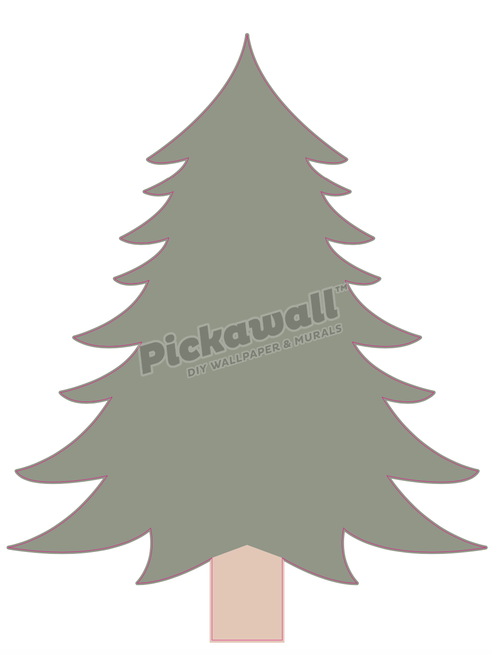 Modern Tree Decals with Baubles - Traditonal Green Tree Decal image