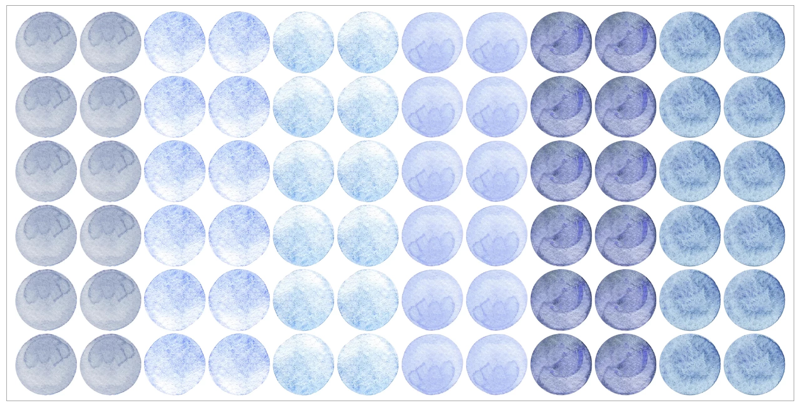 Blue Watercolour Dots Decal Set - 72 dots image