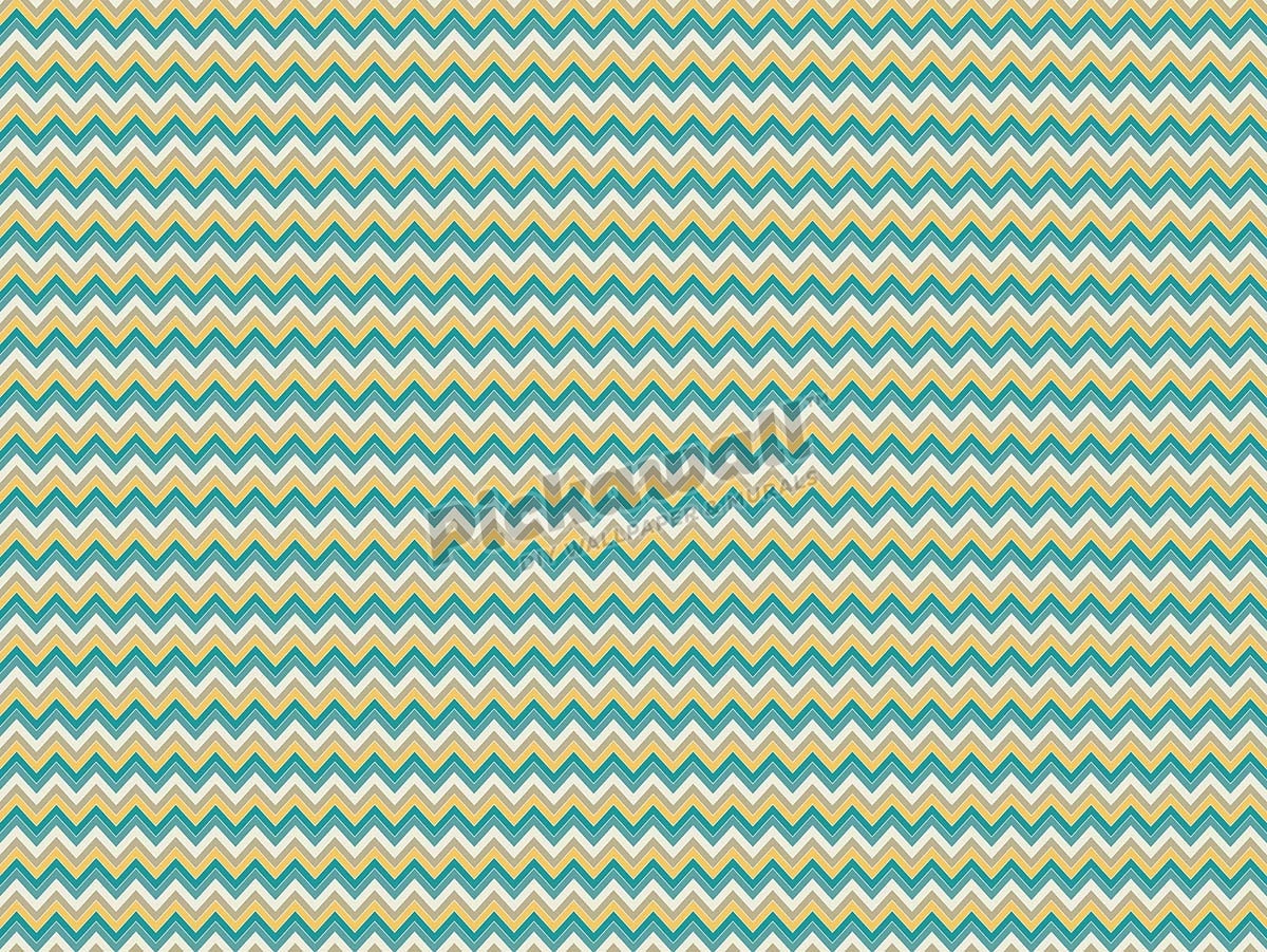 Chevron Pattern - Aqua and Yellow