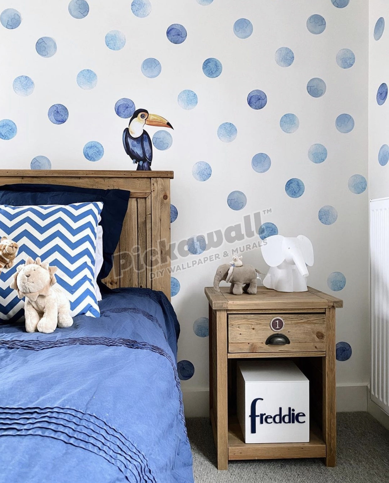 Blue Watercolour Dots Decal Set
