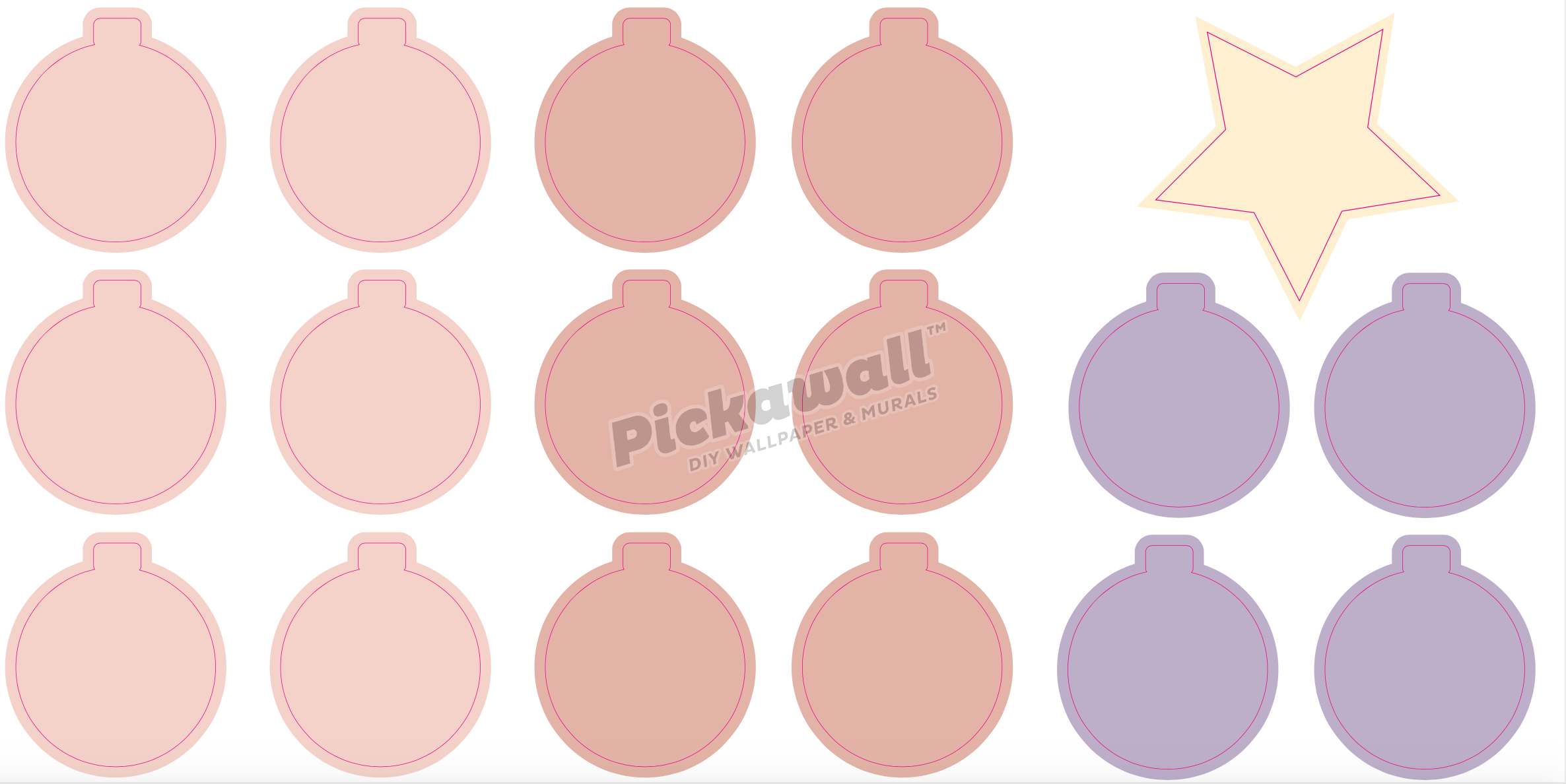 Modern Tree Decals with Baubles - Christmas Baubles image