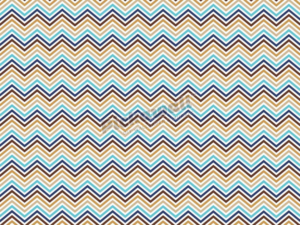 Chevron Pattern - Brown and Blue
