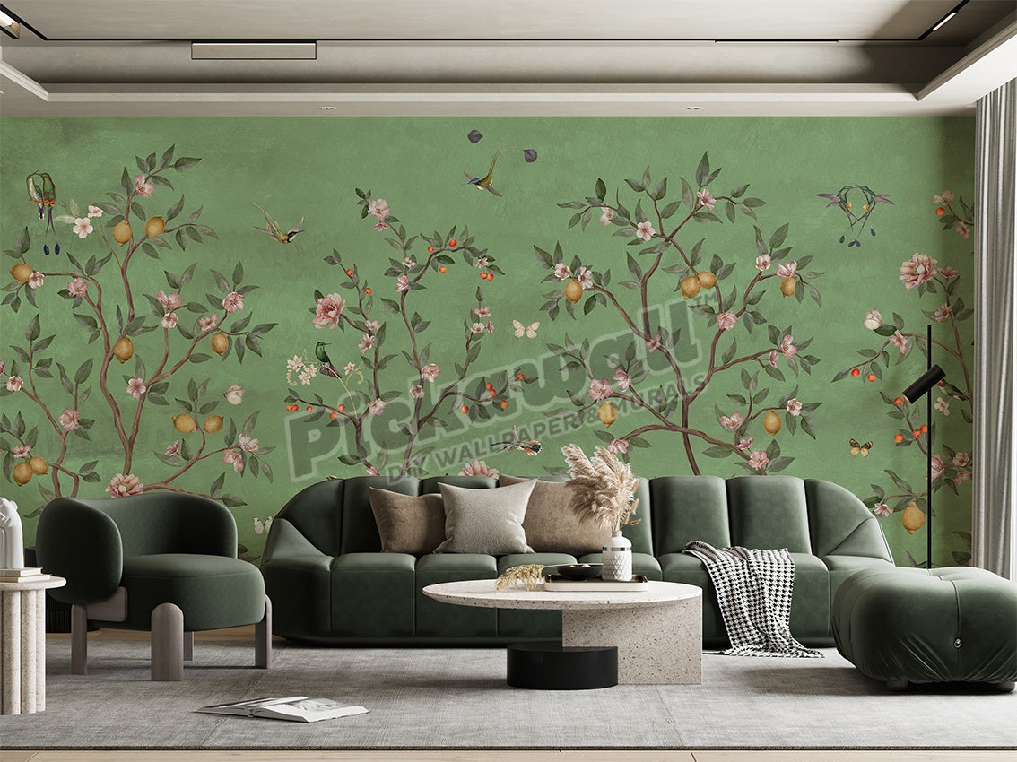 Lemon Tree Chinoiserie - Green by Sir Edward
