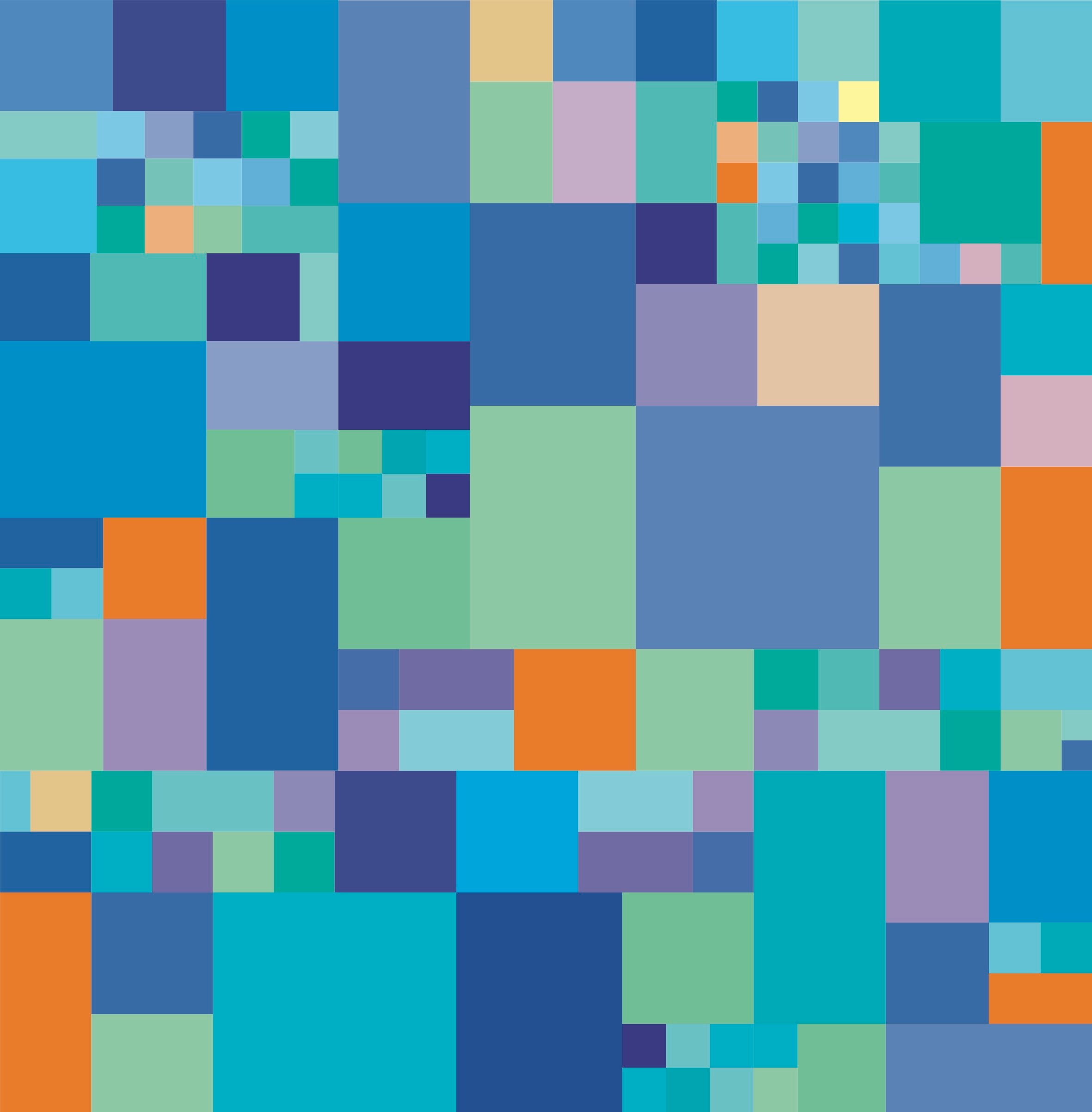 Multi-coloured squares Geometric Pattern
