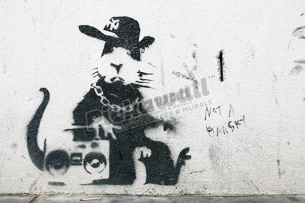 A piece of Graffiti artist Banksy's work in London - Pickawall
