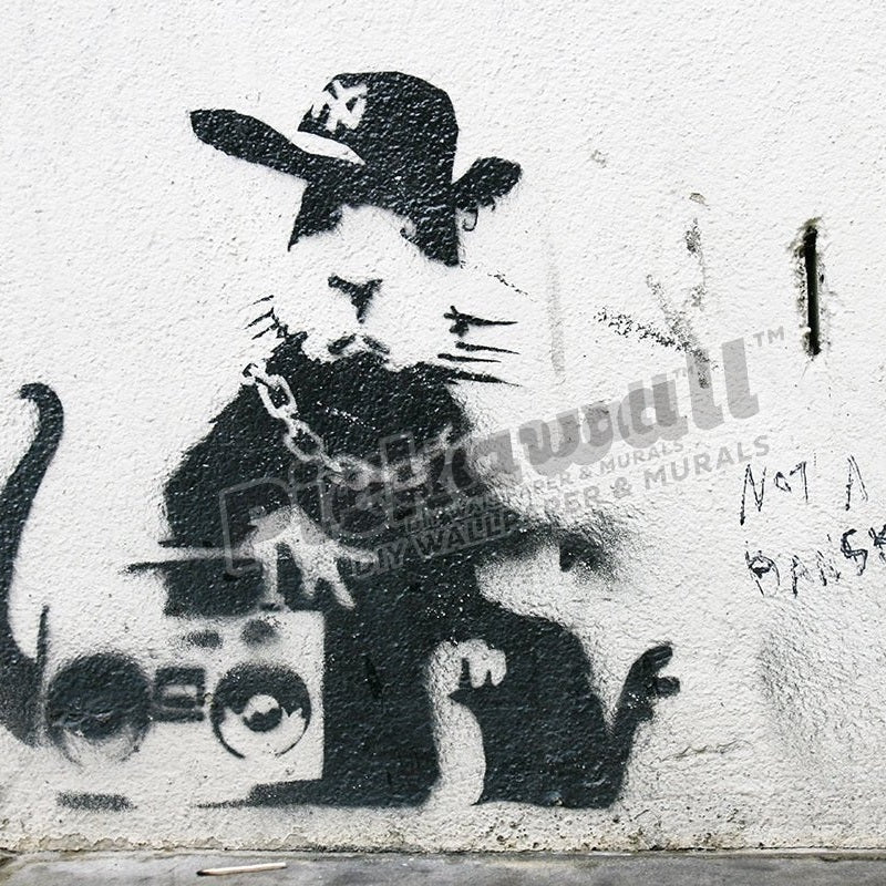 A piece of Graffiti artist Banksy's work in London - Pickawall