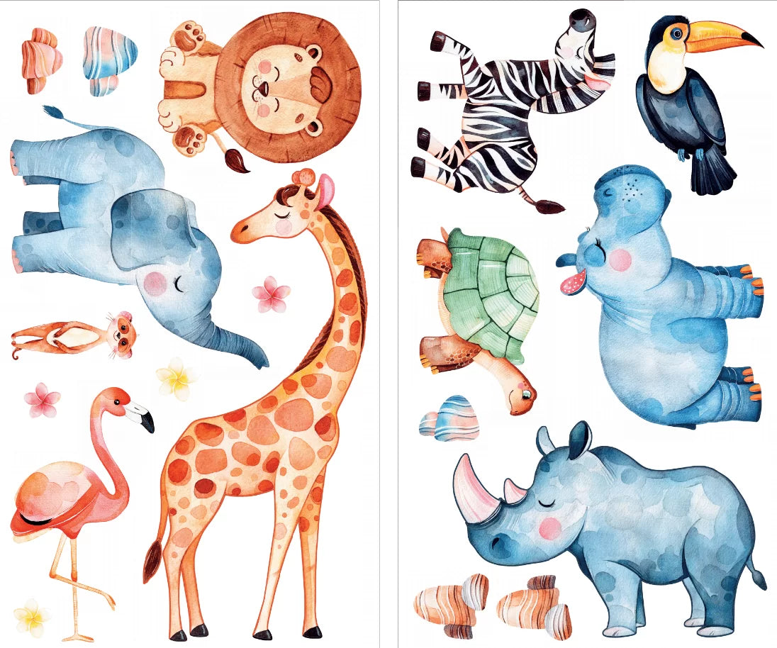 Zoo Animals  Decal Set - 19 zoo decals image