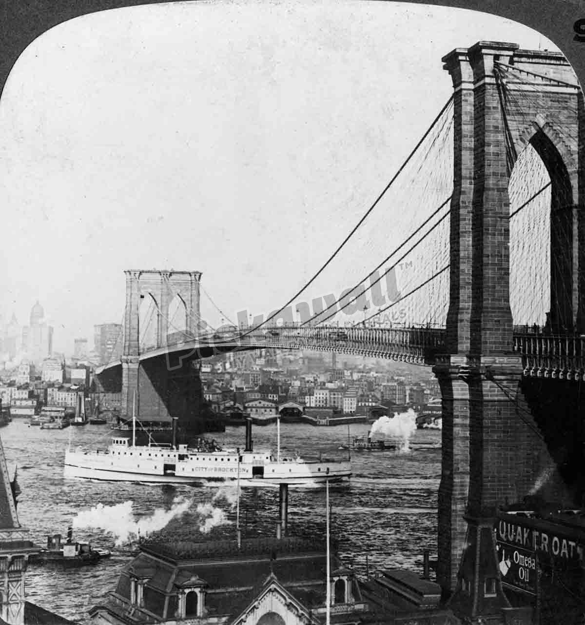 New Yorks Brooklyn Bridge, USA, early 20th century
