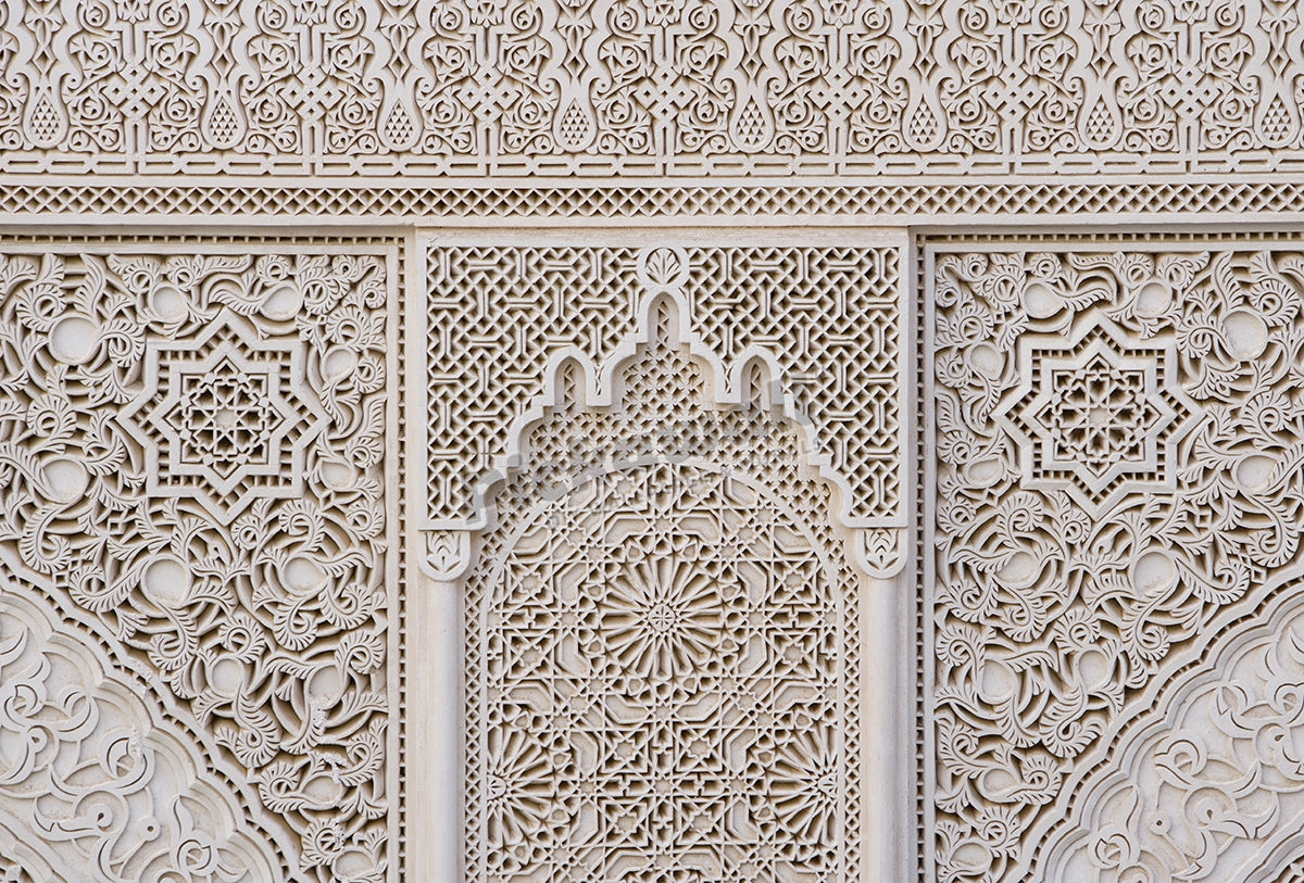 Texture Stone - Morrocco, Fez, decorative fretwork, close-up