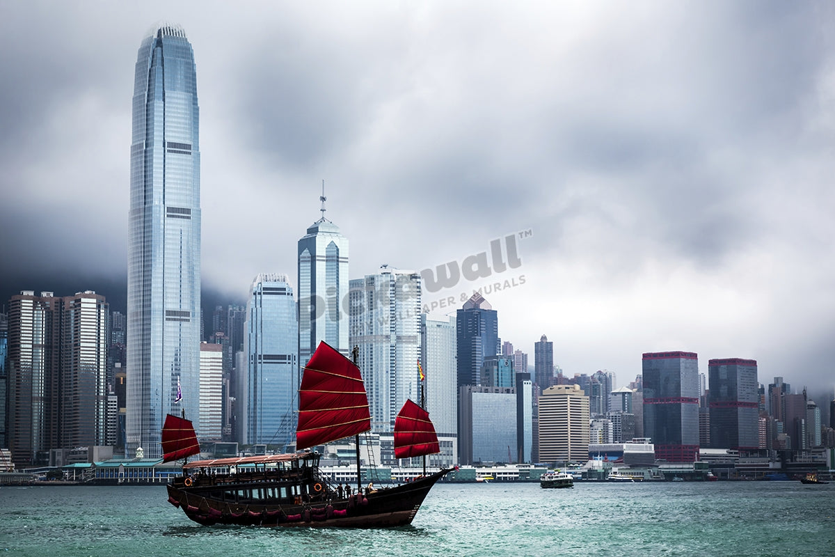 Chinese Junkboat, Victoria Harbour Hong Kong