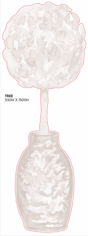 Whimsical Crane Decals by Katie Sargent - Smaller Pot plant Decal image
