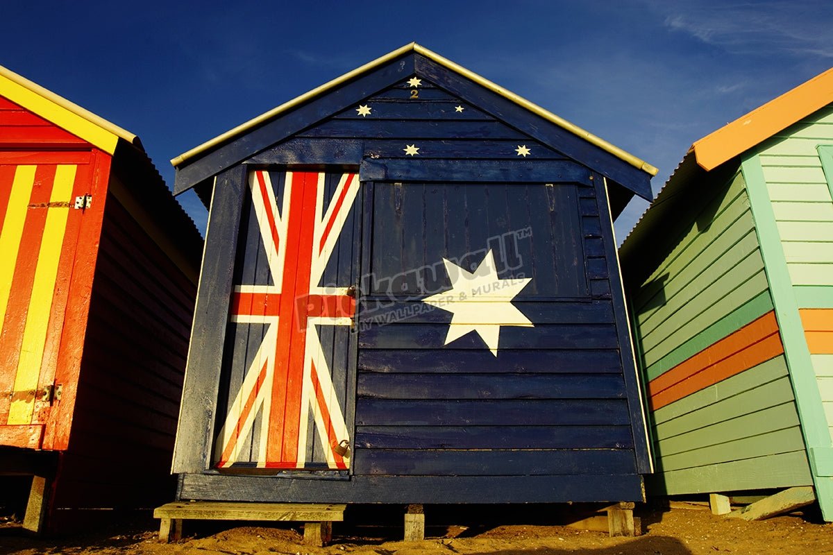Beach hut painted with Australian flag - Pickawall