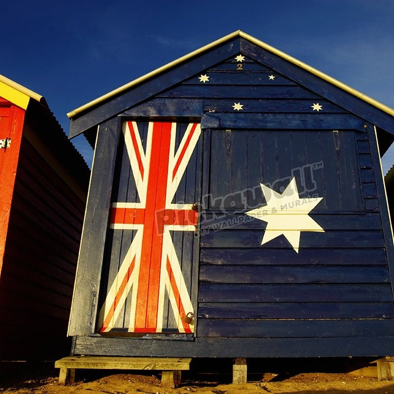 Beach hut painted with Australian flag - Pickawall