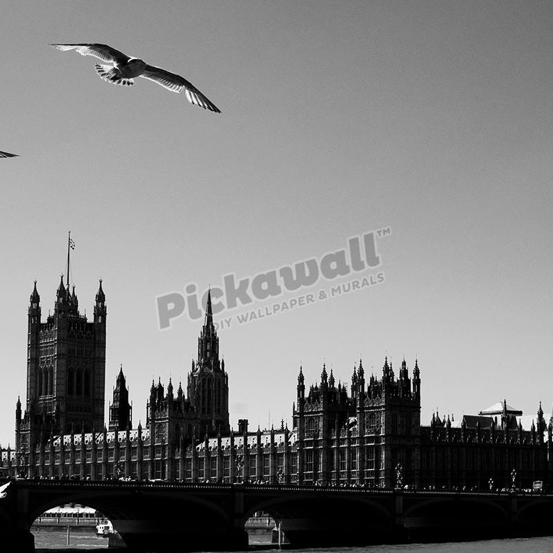 Big Ben clock tower with birds - Pickawall