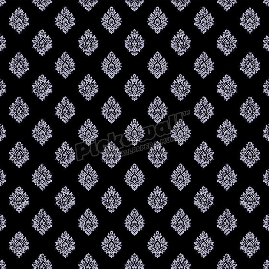 Black and purple damask fleur - Pickawall