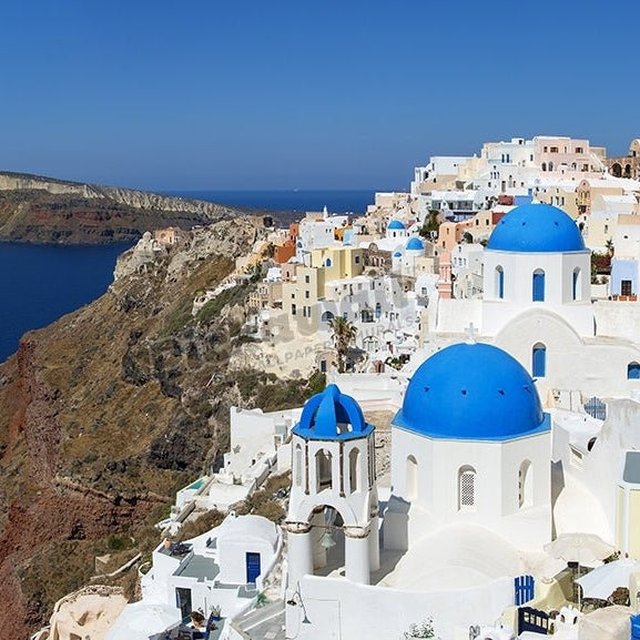 Blue domed churches, Oia, Santorini, Greece - Pickawall