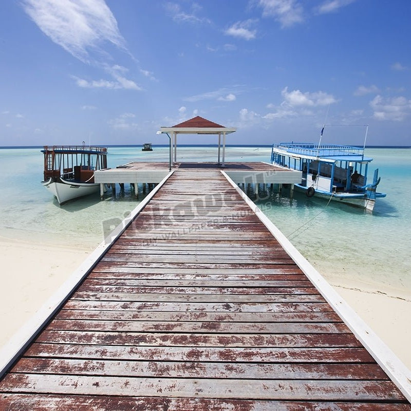 Boats at pier, Maldives - Pickawall