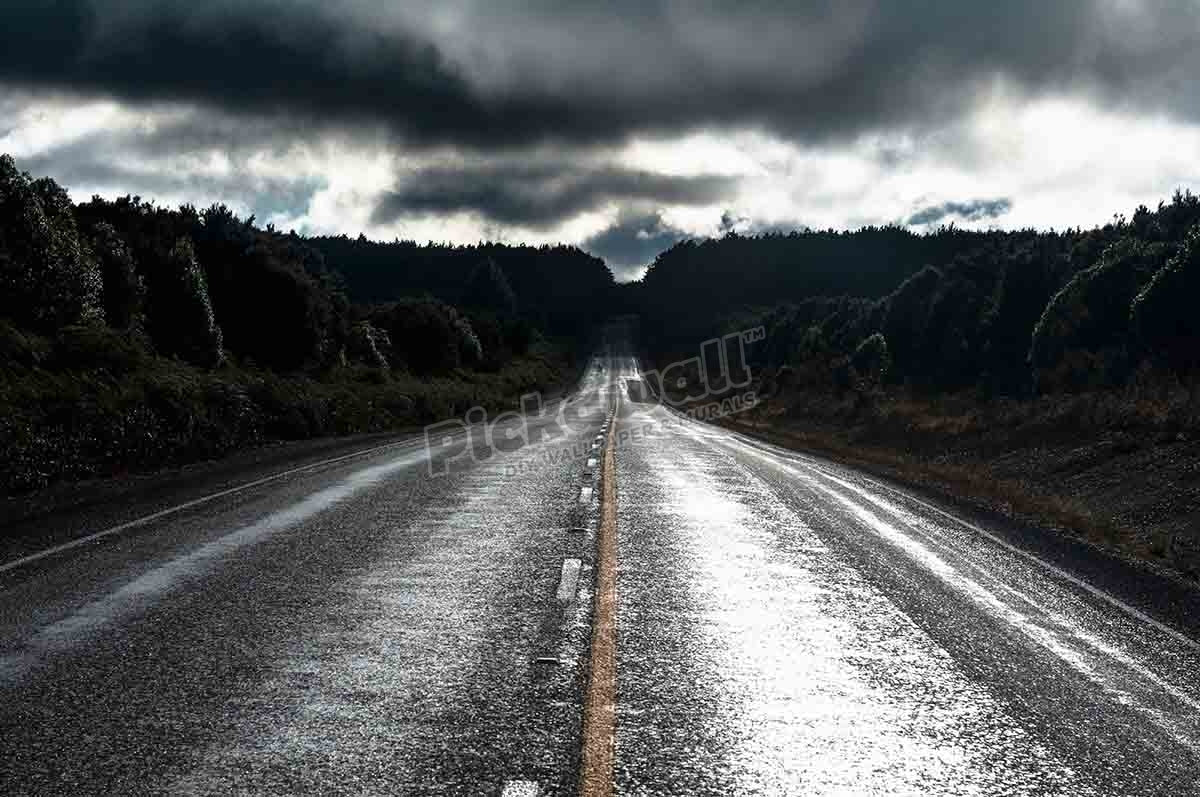 Paved road in rural landscape
