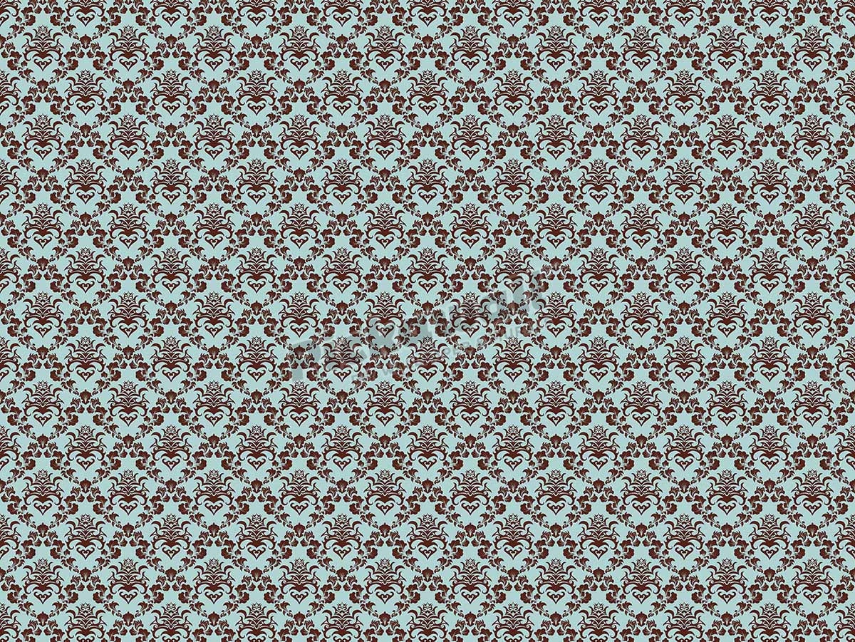 Damask Pattern - Mint and Brown
