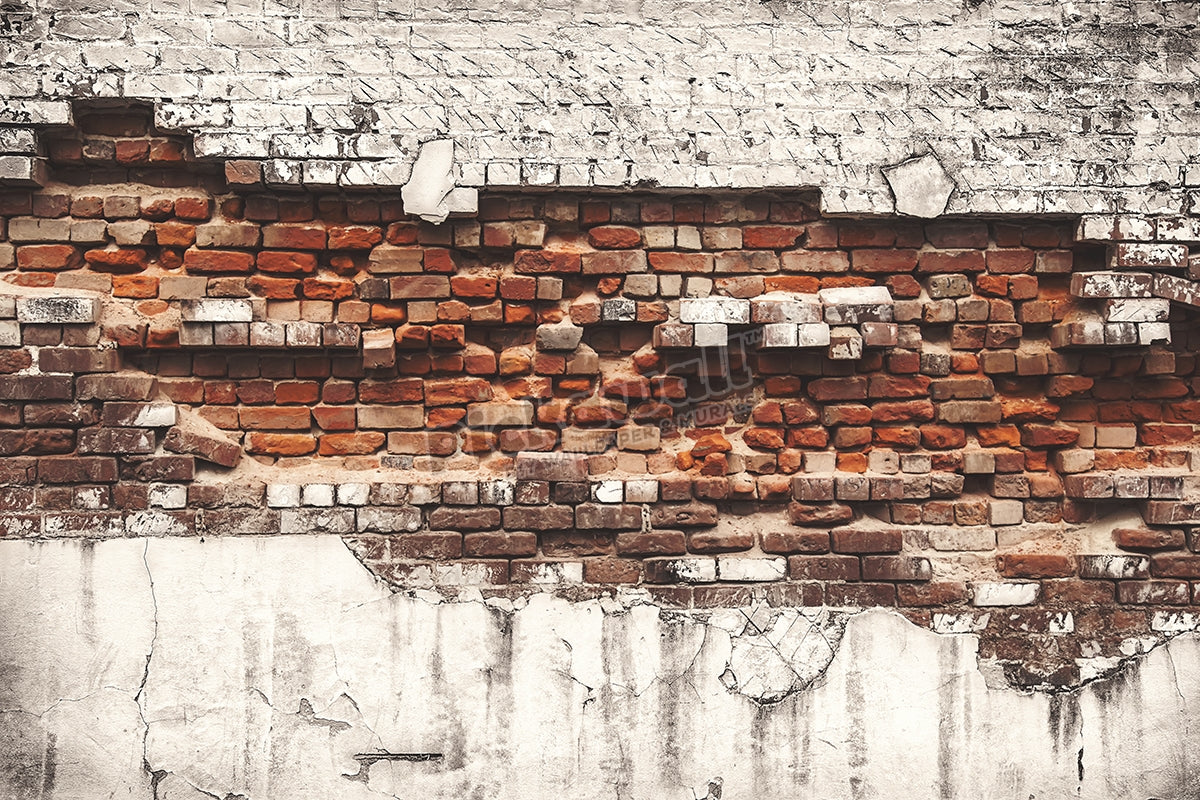 Brick wall falling apart