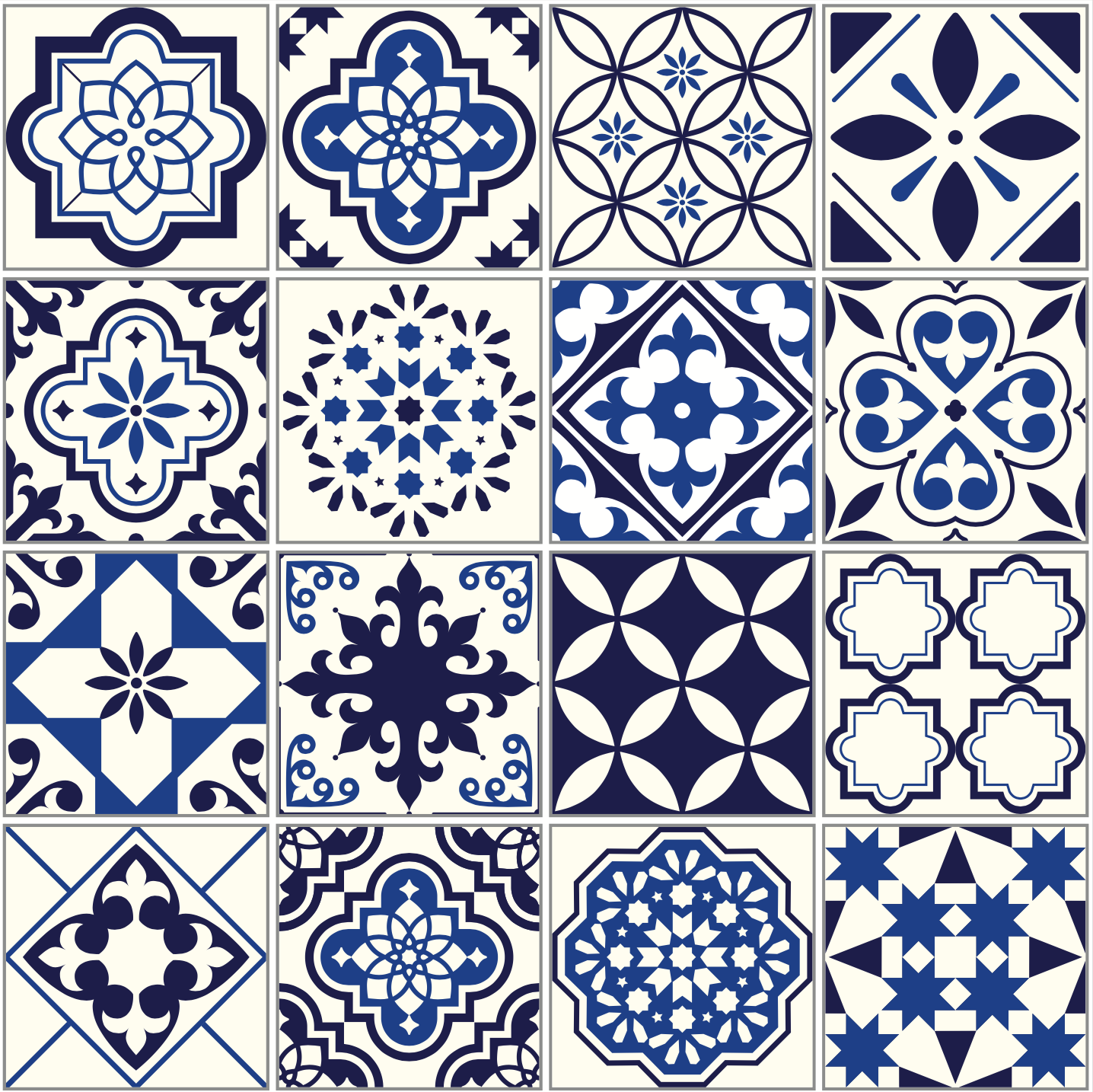 Mediterranean Navy Tiles