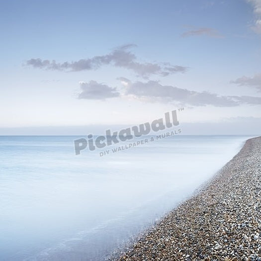 Calm blue sea and pebble beach - Pickawall