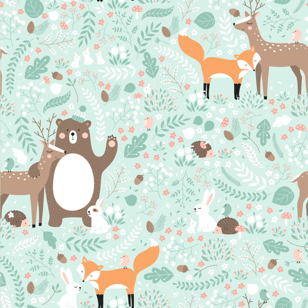 Cartoon Forest Friends - Pickawall