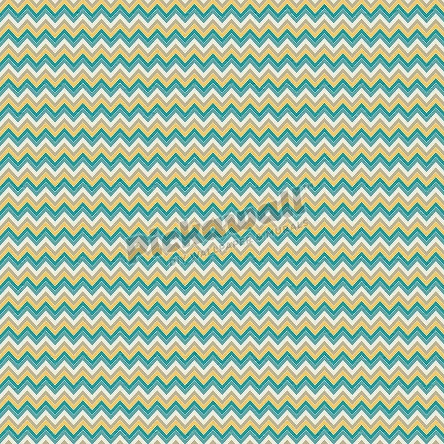 Chevron Pattern - Aqua and Yellow - Pickawall