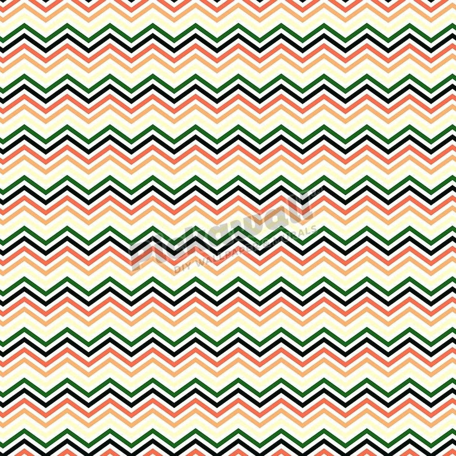 Chevron Pattern - Green and Orange - Pickawall