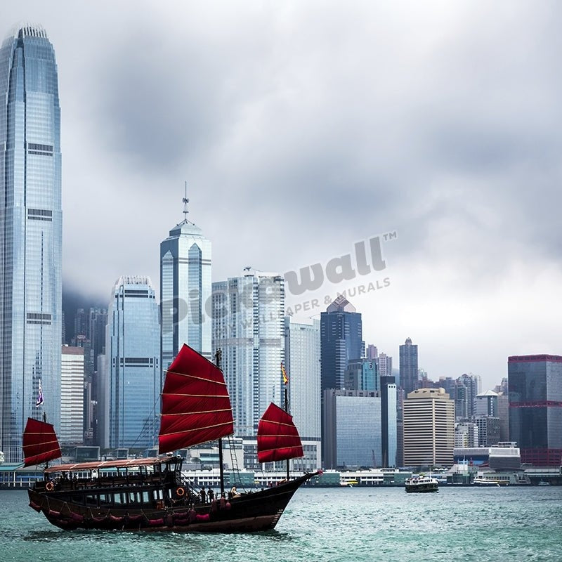 Chinese Junkboat, Victoria Harbour Hong Kong - Pickawall