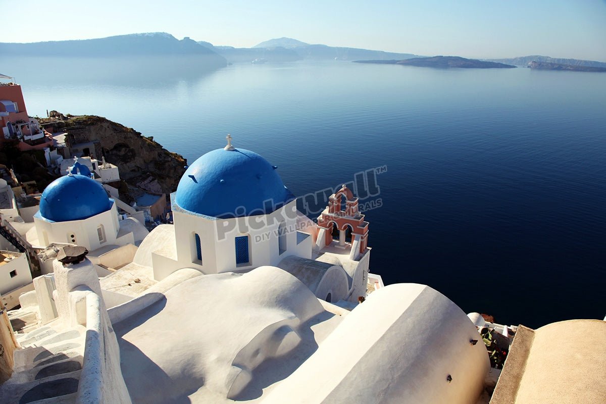 church in Oia and Caldera, Santorini - Pickawall